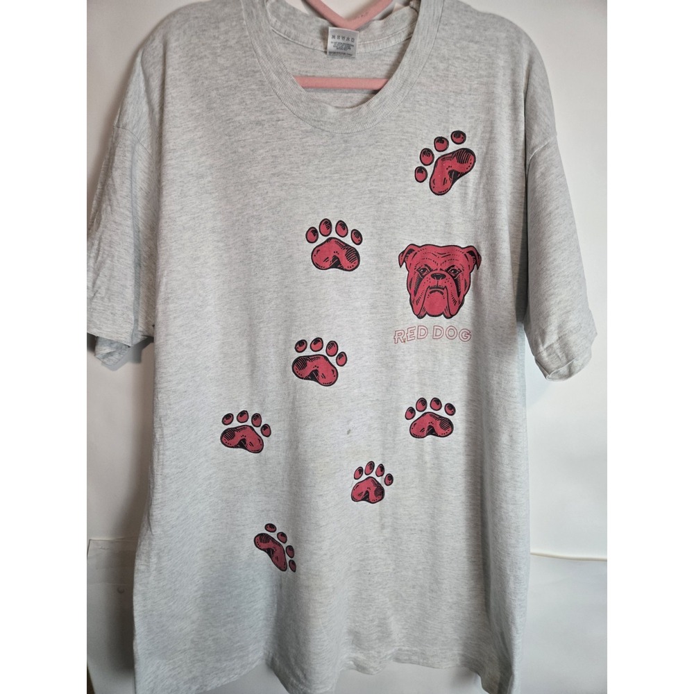 Vintage 90s Red Dog Beer Shirt XL Single Stitch Dbl‎ Sided Pbr Americana Bulldog